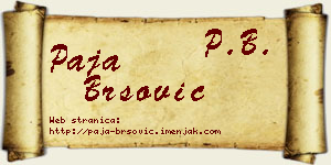 Paja Bršović vizit kartica